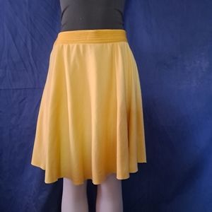 Yellow flare skirt thick waist band